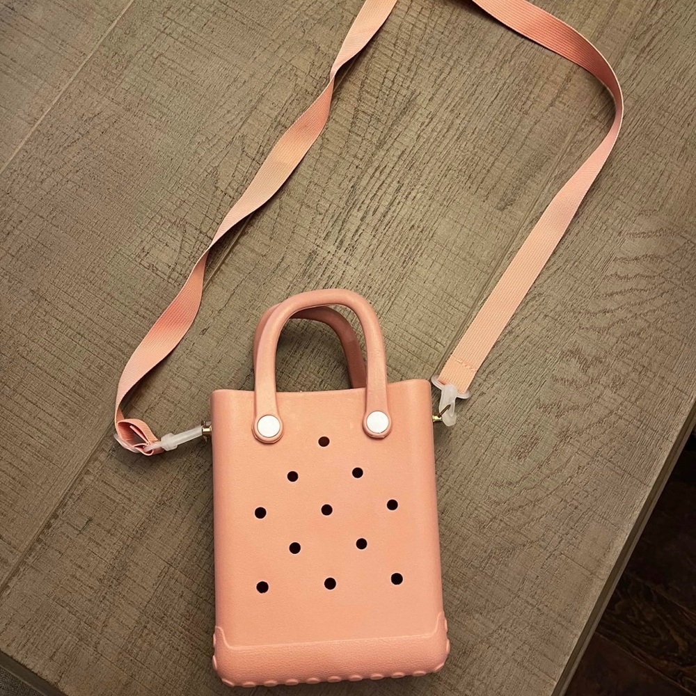 Pink Mini Crossbody Beach Tote Bag
